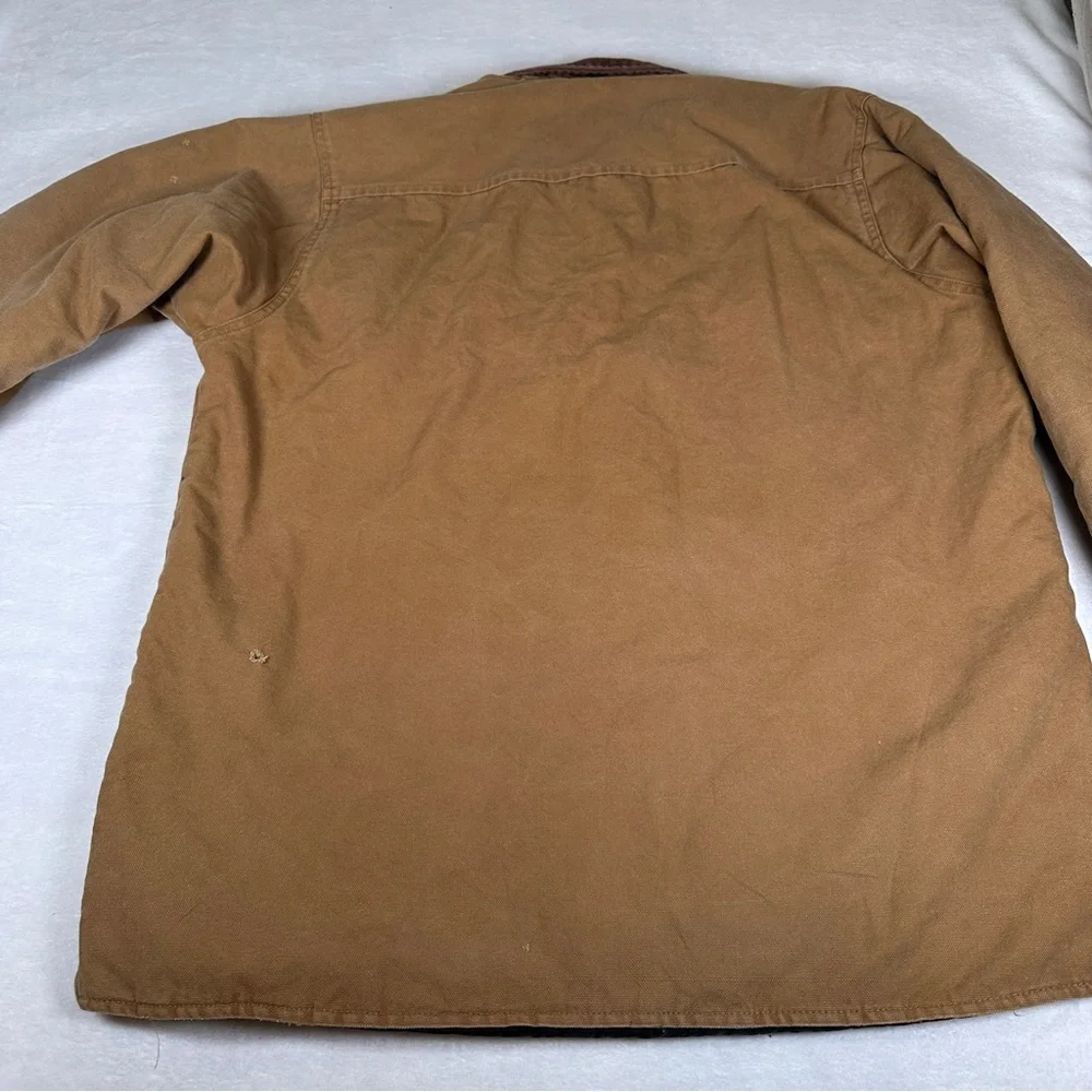 Dickies tan Brown duck Jacket collar zip chore‎ work coat